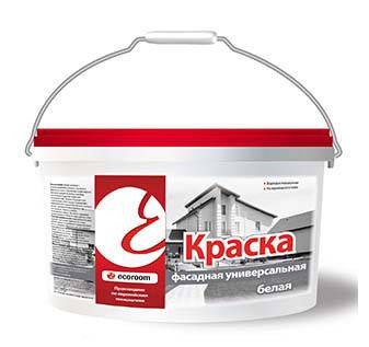 Краска фасадная универсальная белая ECOROOM (1,4 кг; 3 кг; 7 кг;14 кг; 45 кг)